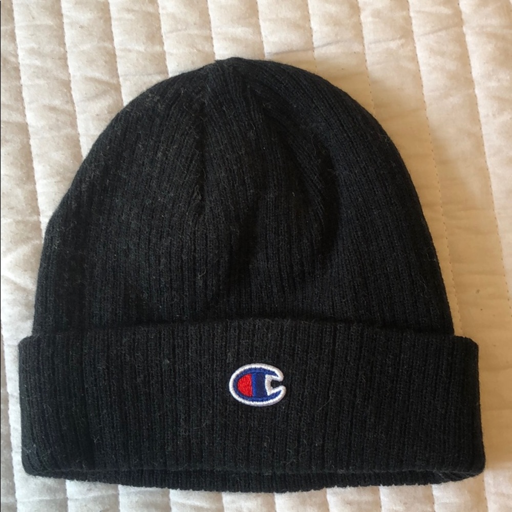 Champion Black Beanie